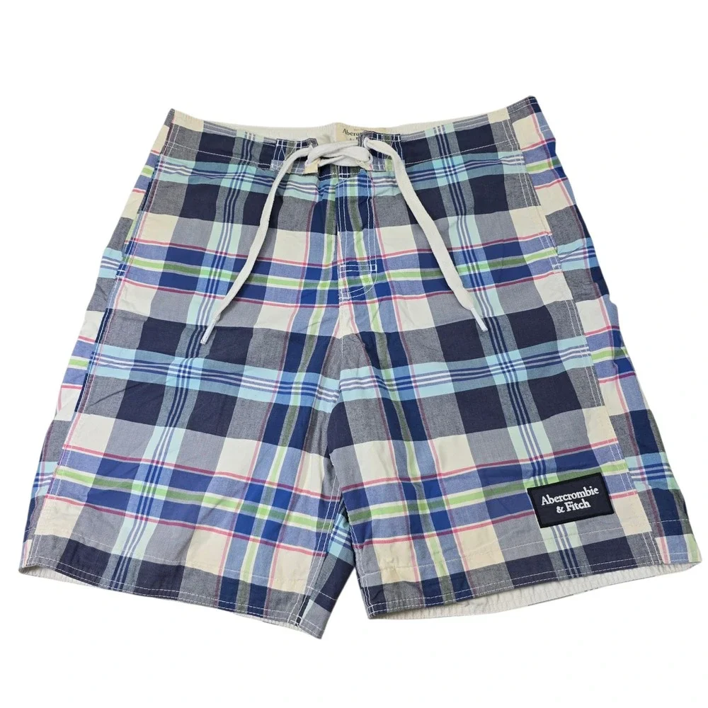 Abercrombie & Fitch Mens XL Plaid Board Shorts Swim Trunks
